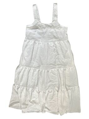 Black Bow Tiered Maxi Dress White Size Large